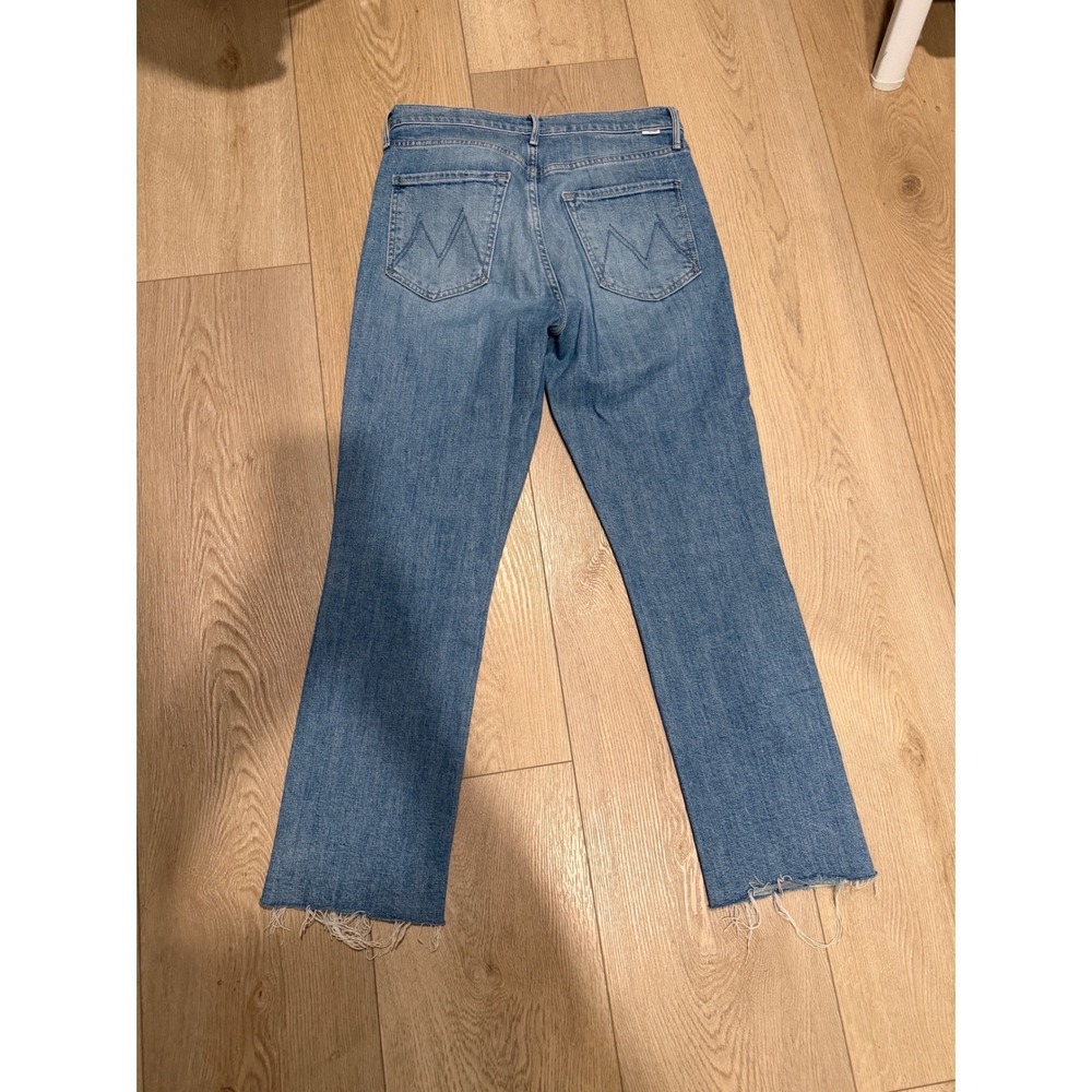 Mother The Pixie Dazzler Ankle Fray Jeans Boogie Down Blue High Rise 29 - Picture 6 of 7
